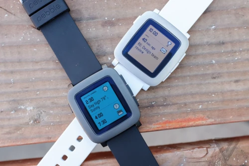 The Pebble Time smartwatch, the successor to the original