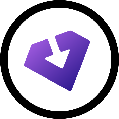 obtainium The Obtainium logo, a faceted gem logo with an arrow pointing down and right through the top facet